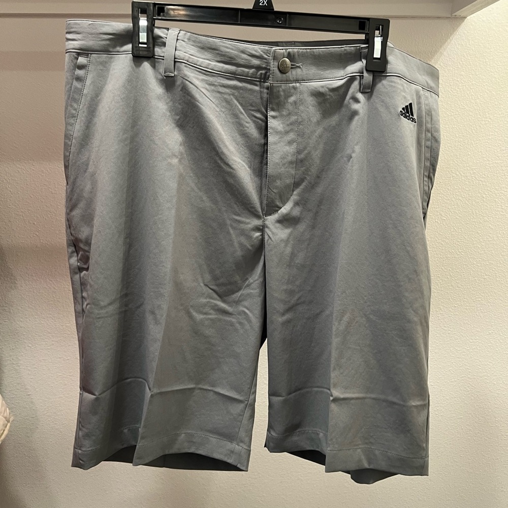 Adidas Men's Flat Front Shorts in Gray